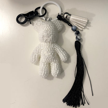 Porte-clés maxi ourson blanc diamant