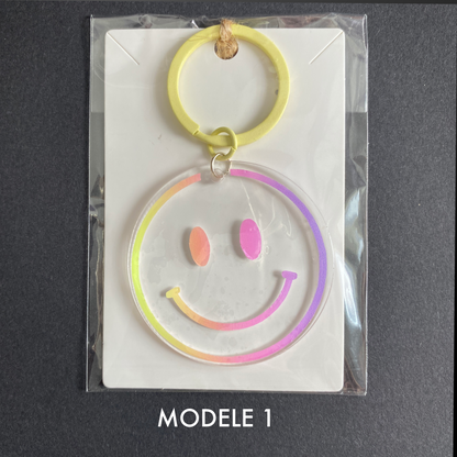 Porte-clés "Happy face" pastel