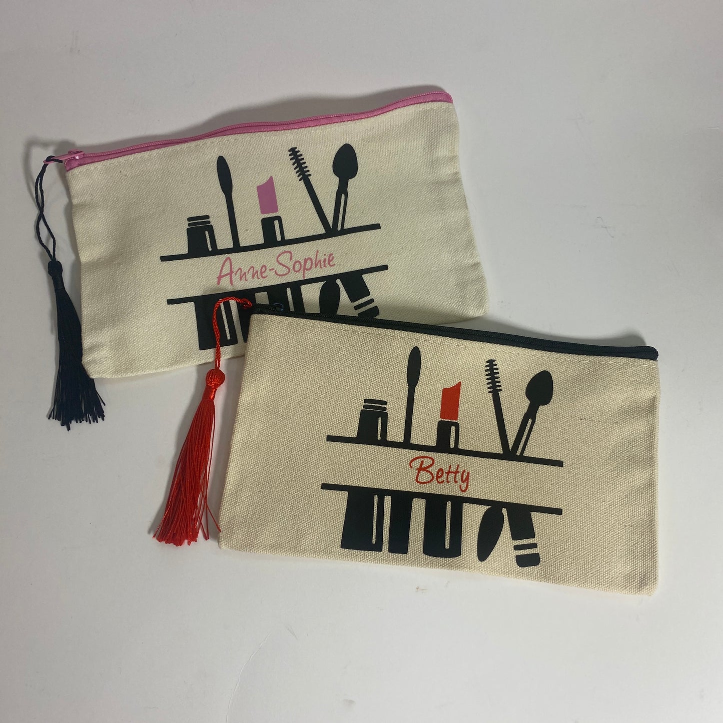 Trousse "Lipstick rouge" personnalisée prénom