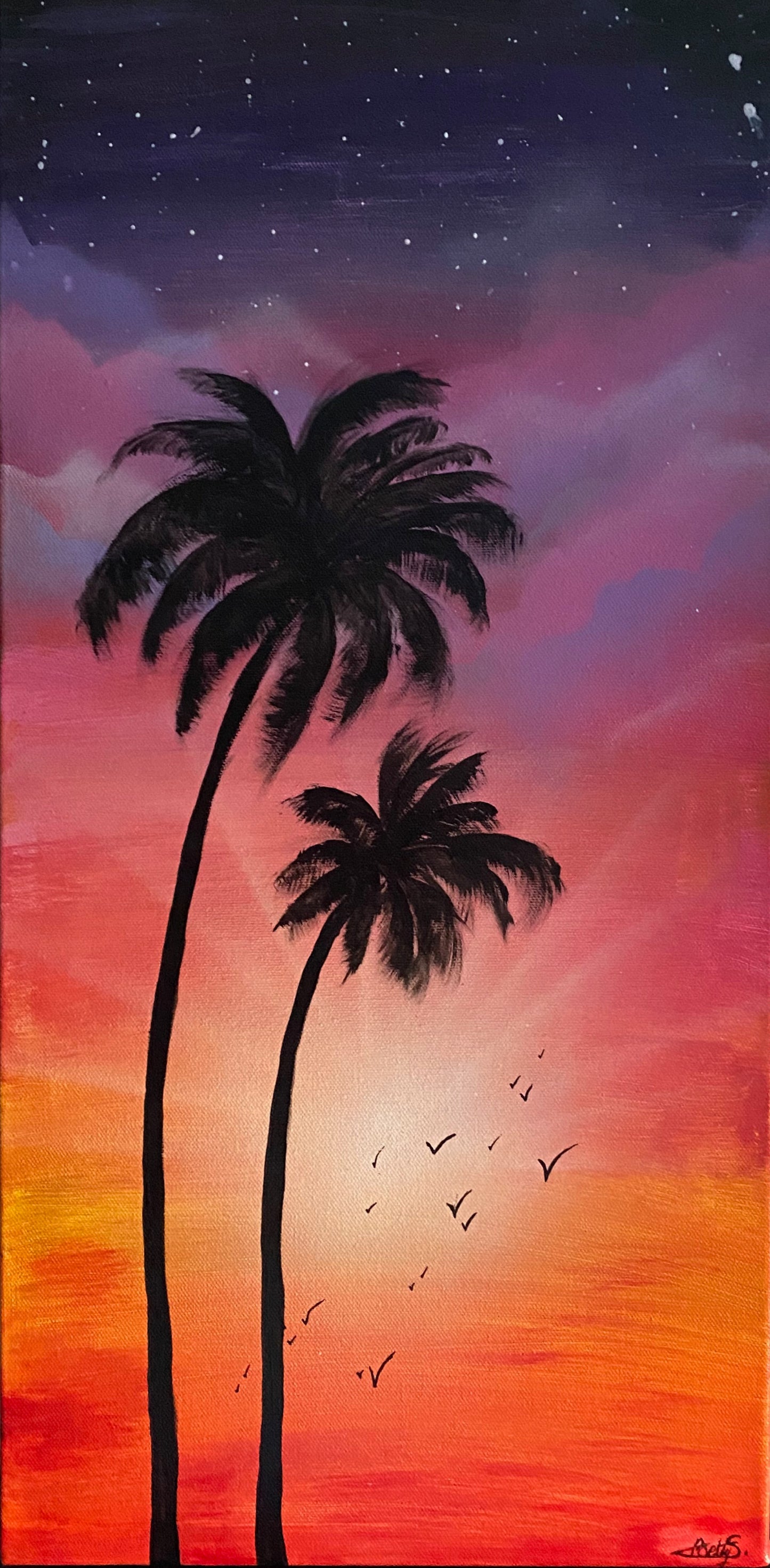 Peinture sur toile triptique « Tropical vibes"