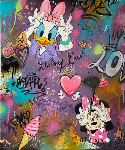 Peinture sur toile Minnie & Daisy Girl power