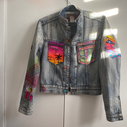 Veste en jean "Sunset vibes"