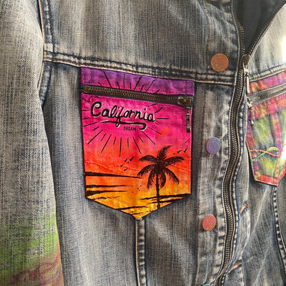 Veste en jean "Sunset vibes"