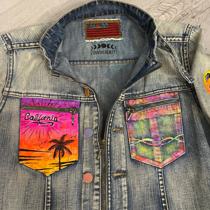 Veste en jean "Sunset vibes"