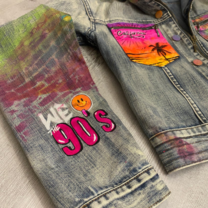 Veste en jean "Sunset vibes"