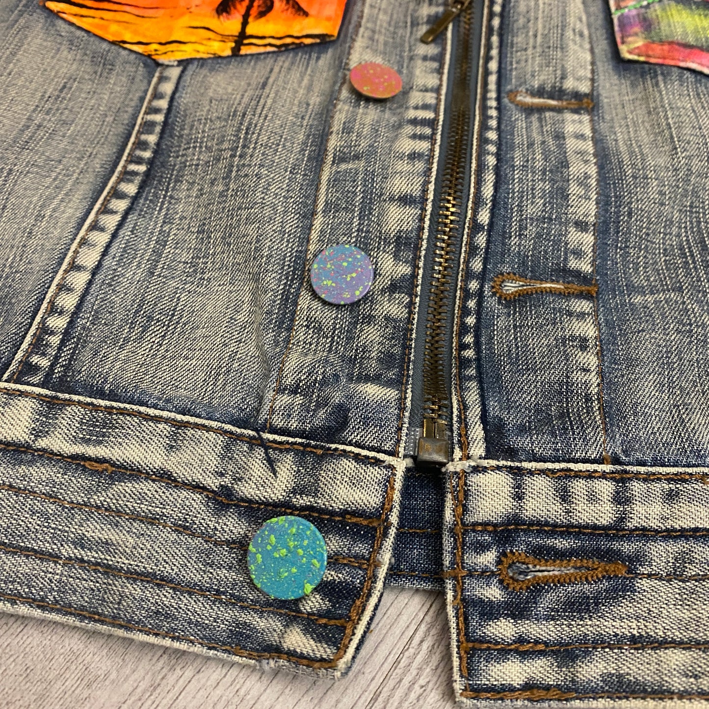 Veste en jean "Sunset vibes"