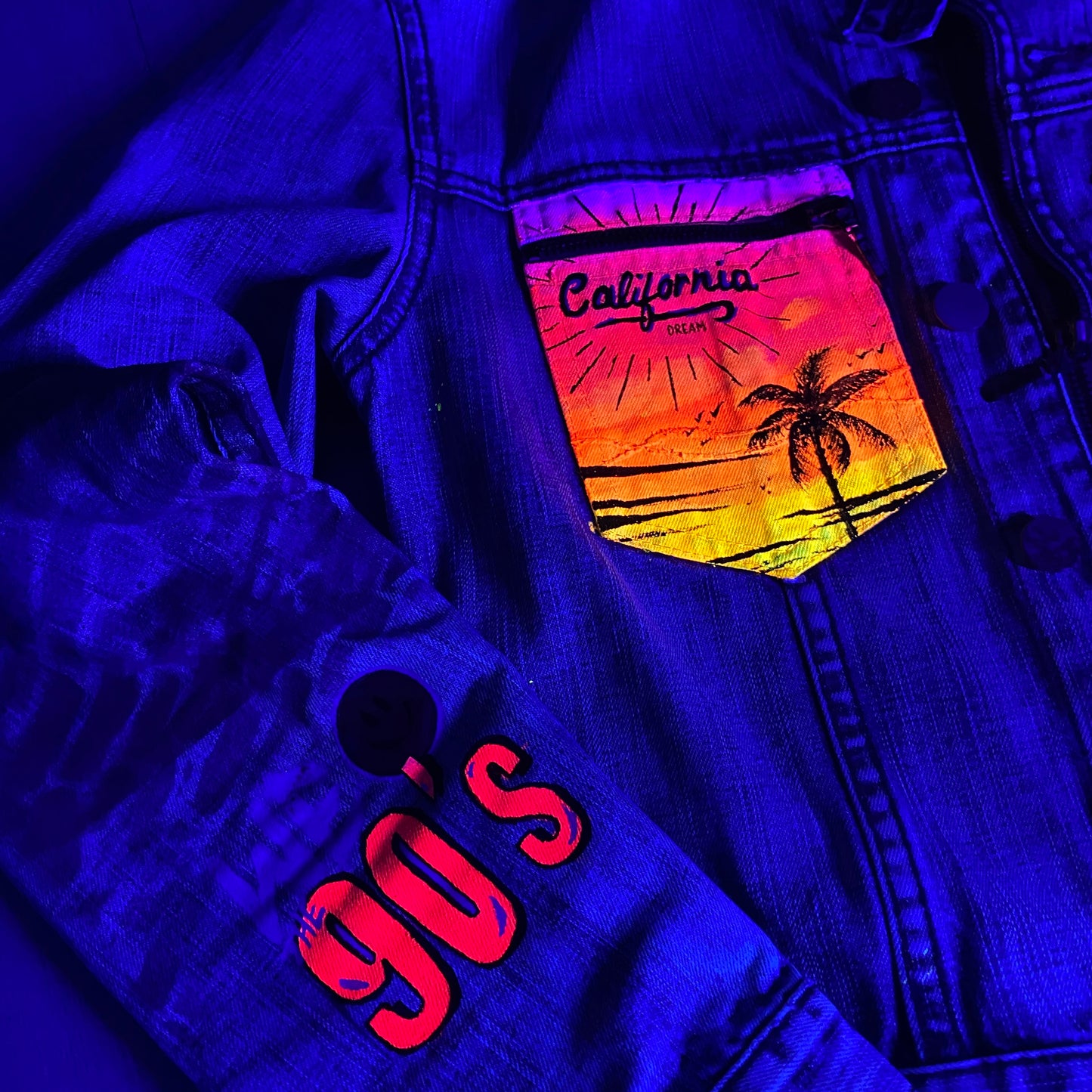 Veste en jean "Sunset vibes"