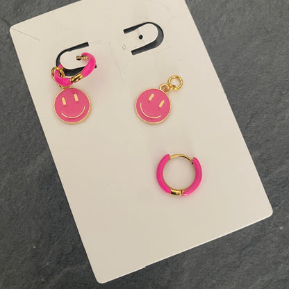 Boucles d'oreilles Smiley "2 en 1"