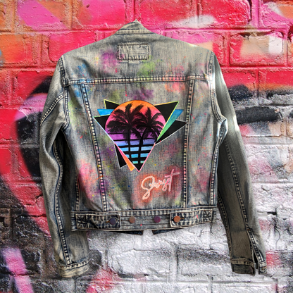 Veste en jean "Sunset vibes"