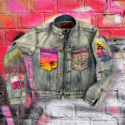 Veste en jean "Sunset vibes"