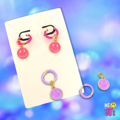 Boucles d'oreilles Smiley "2 en 1"