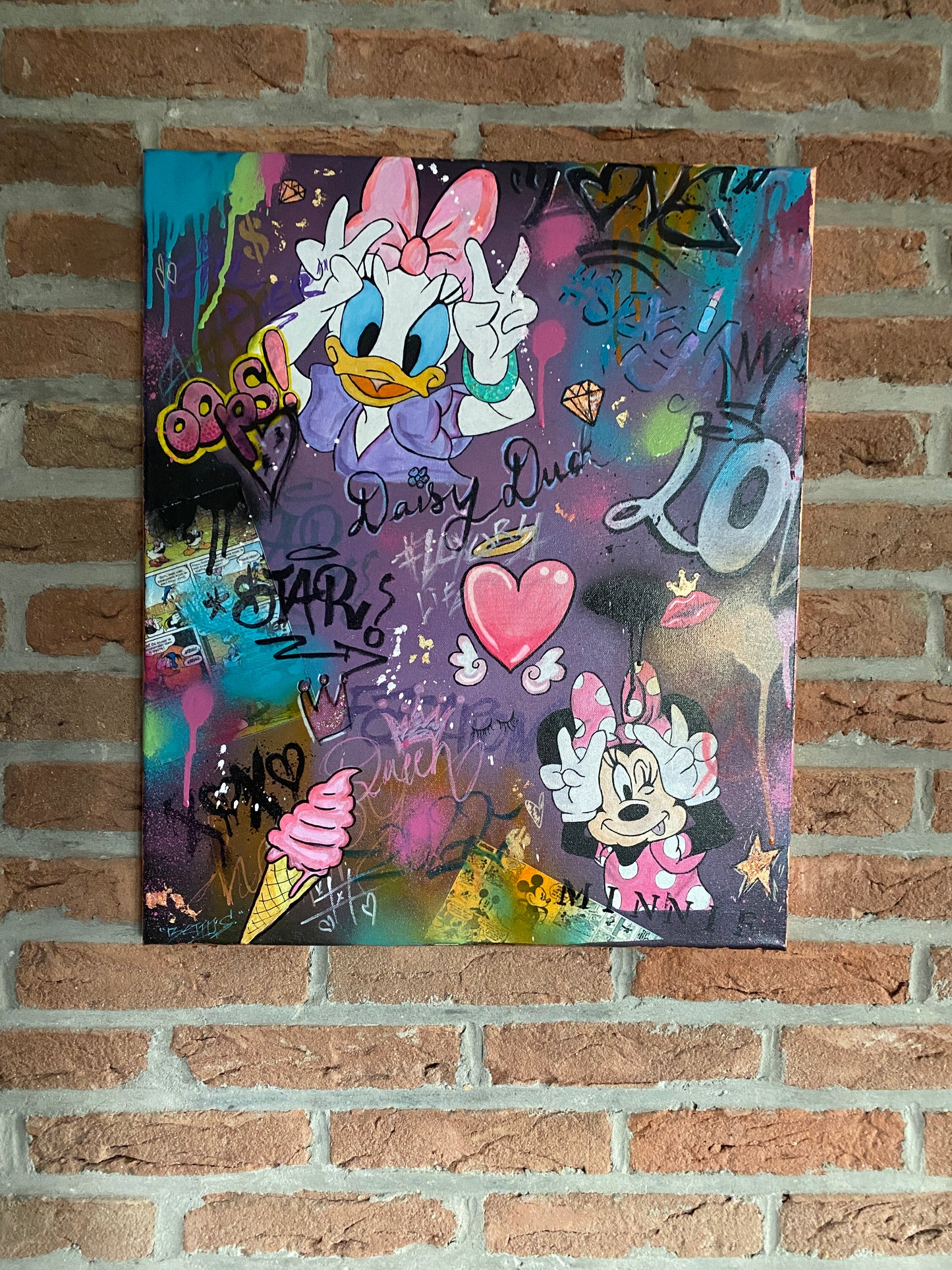 Peinture sur toile Minnie & Daisy Girl power