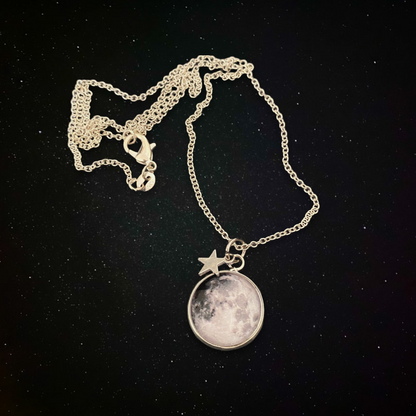 Collier pendentif full moon étoile