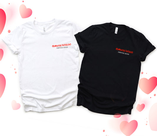 T-shirt couple amoureuse-amoureux